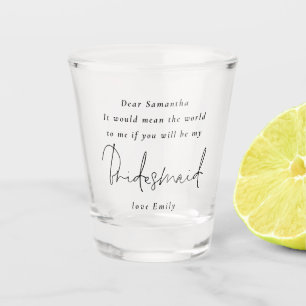 Verre A Shot Seras-Tu Mon Nom De Servante D'Épouse Script Noir