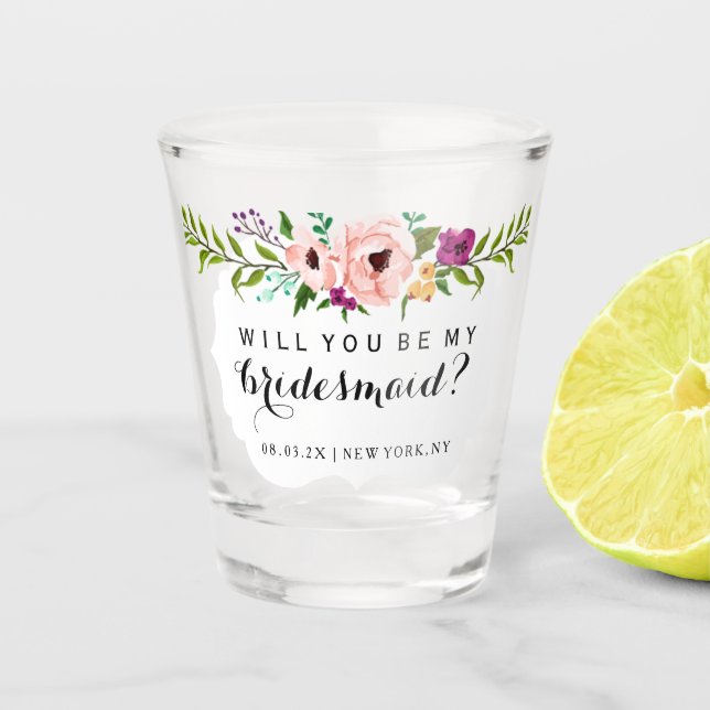 Verre A Shot Serez-Vous Ma Femme D'Accueil - Flower Crown (Devant)