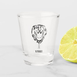 Verre A Shot Serpent tribal noir et blanc