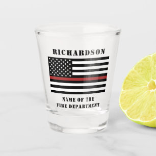 Verre A Shot Service d'incendie de la ligne rouge mince