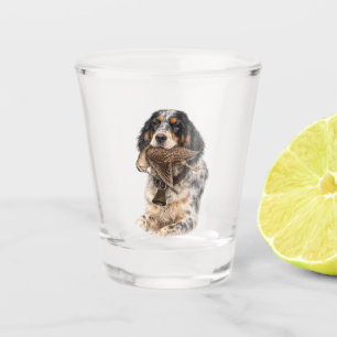 Verre A Shot Setter anglais, chasse à la bécasse , Art canin