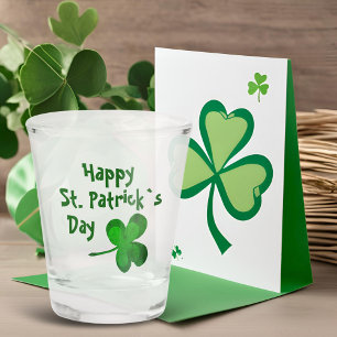 Verre A Shot Shamrock vert irlandais Bonne St Patrick`s Day