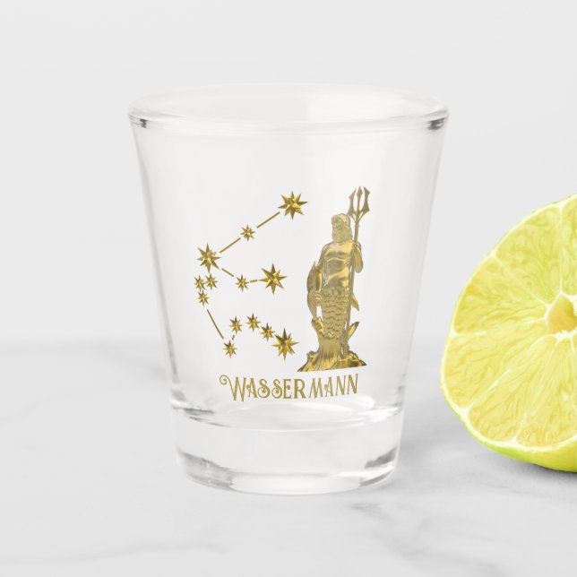 Verre A Shot Signe astrologique Verseau -  (Devant)