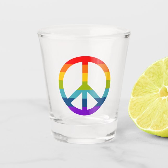 Verre A Shot Signe de paix arc-en-ciel (Devant)