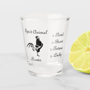 Verre A Shot Silhouette de coq animal Spirit Shot Glass