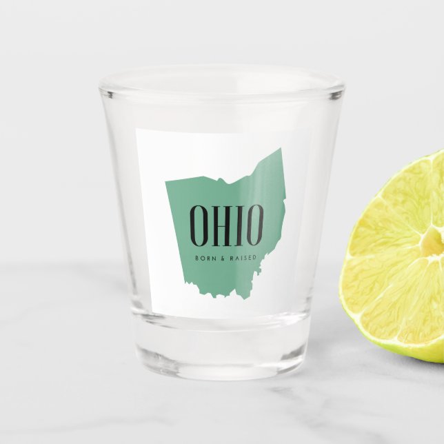 Verre A Shot Silhouette moderne de l'Ohio (Devant)
