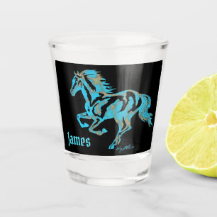 Verre A Shot Silhouette Turquoise Horse