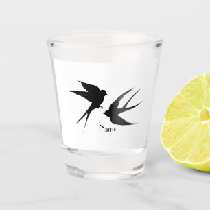Verre A Shot Silhouettes d'oiseaux hirondelles Thunder_Cove