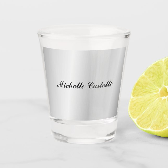 Verre A Shot Silver Grey Professionnel Unique Classique Simple (Devant)