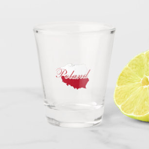 Verre A Shot Simple Modern Pologne Carte du drapeau Souvenir