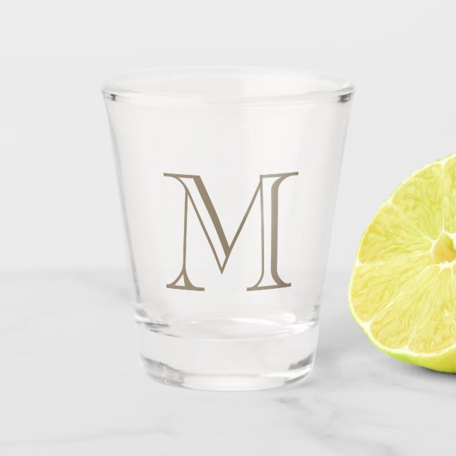 Verre A Shot Simple Monogramme Or  (Devant)