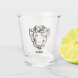 Verre A Shot Singe tribal noir et blanc