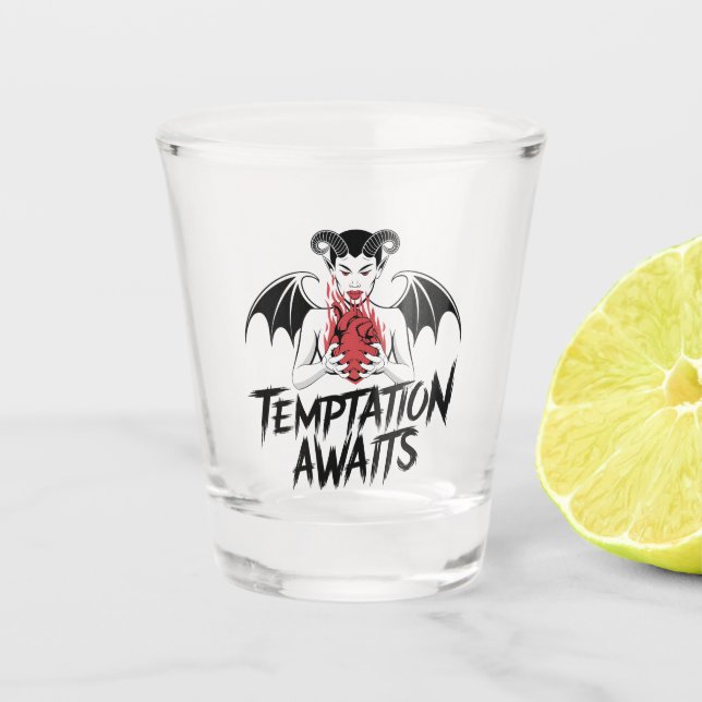 Verre A Shot Sinister Gothic Demon Design - Tentation Attend (Devant)