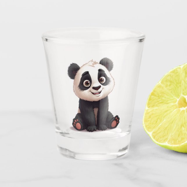 Verre A Shot Sitting Panda Bear Cartoon Illustration Artwork (Devant)