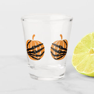 Verre A Shot Skeleton main sur Citrouille Booty Drôle Halloween