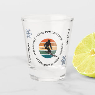 Verre A Shot Ski Jackson Hole, Wyoming - Homme Skier, Texte noi