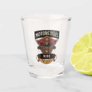 Verre A Shot Skull Ride Cycles moteurs, Ride To Live