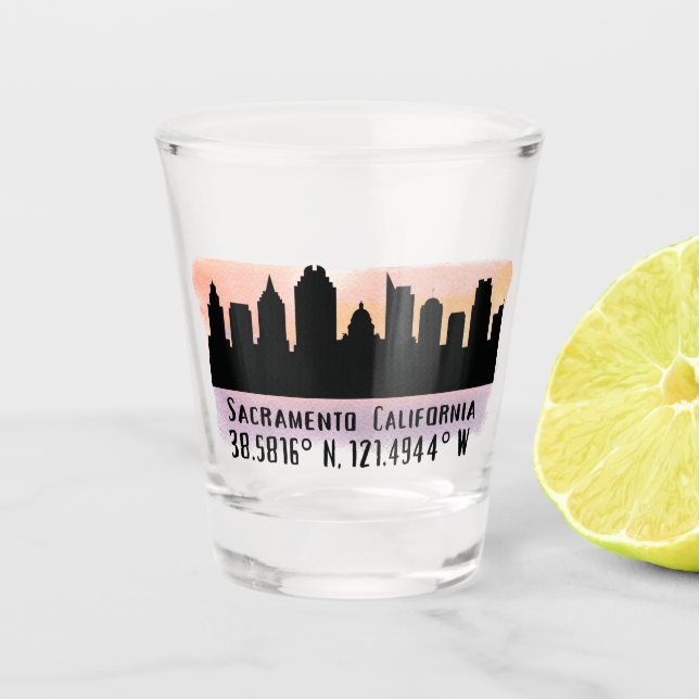 Verre A Shot Skyline de Sacramento CA City (Devant)