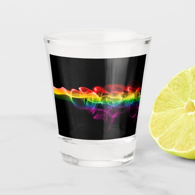 Verre A Shot SlipperyJoe's fumée vif arc-en-ciel célébré (Devant)