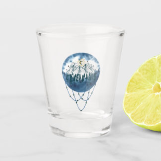 Verre A Shot Snowy Mountain Pine Tree Nature Adventure Extérieu