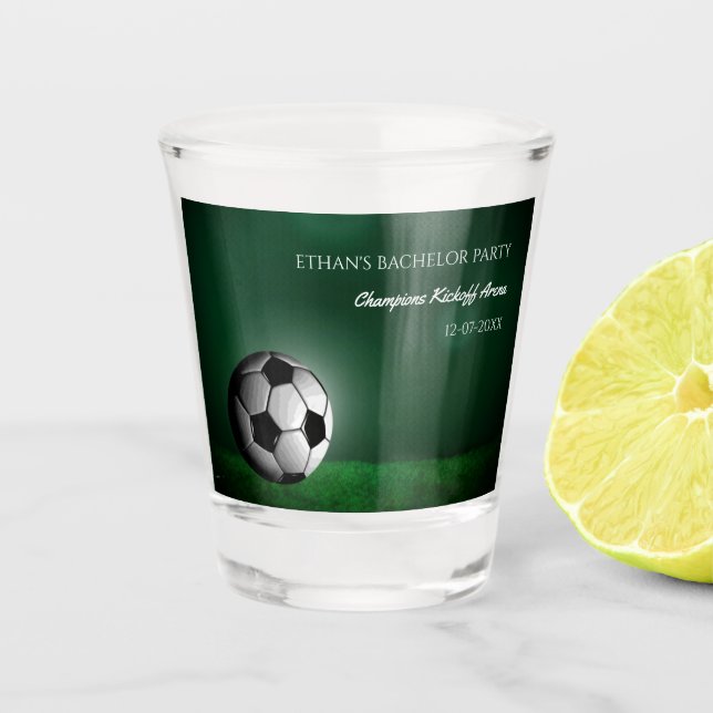 Verre A Shot Soccer vert Anniversaire / Bachelor Party (Devant)