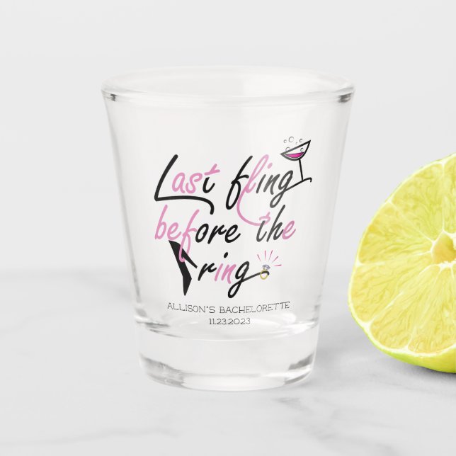 Verre A Shot Soirée de bachelorette personnalisée en faveur (Devant)