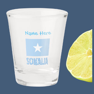Verre A Shot Somalie Drapeau somalien Bleu Personnalisation