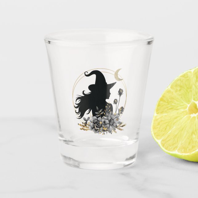Verre A Shot Sorcière contemporaine d'Halloween (Devant)