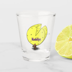 Verre A Shot Souris mignonne avec dessin animé au fromage