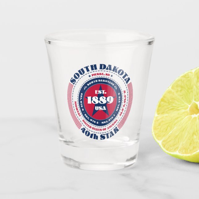 Verre A Shot South Dakota 40th Star Patriotic Tir (Devant)
