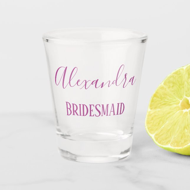 Verre A Shot Souvenir assez pourpre de demoiselle d'honneur (Devant)
