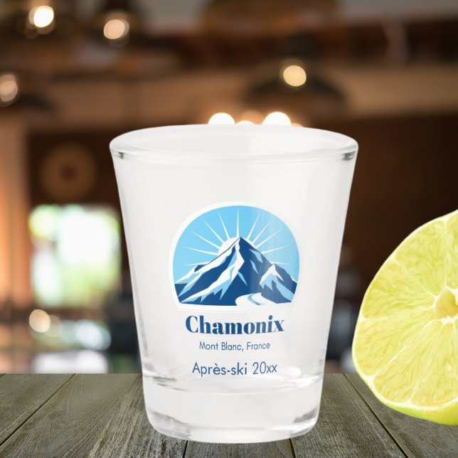 Verre A Shot Souvenir du ski Chamonix Mont Blanc France (Créateur téléchargé)
