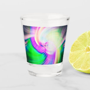 Verre A Shot SPIRALFLUO - Psychédélique colorée moderne fractal