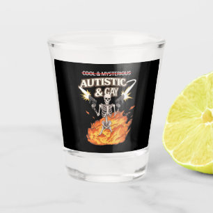 Verre A Shot Squelette Autiste et Gay Drôle de Sensibilisation 