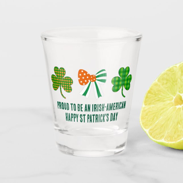 Verre A Shot St patrick Coquette Shamrock personnalisé (Devant)