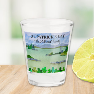 Verre A Shot St Patrick's Day Lucky Shamrock Nom personnalisé