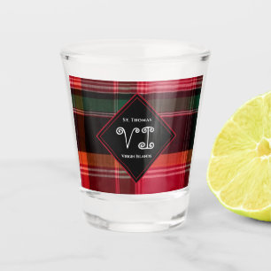 Verre A Shot St Thomas Madras Plaid Virgin Islands Personnalise