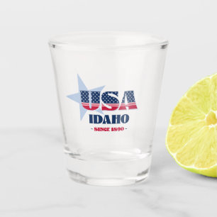 Verre A Shot Stars, Stripes, et Idaho 1890 Vitre
