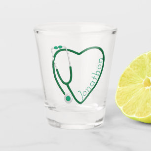 Verre A Shot Stethoscope Coeur Vert Amusants Valentine
