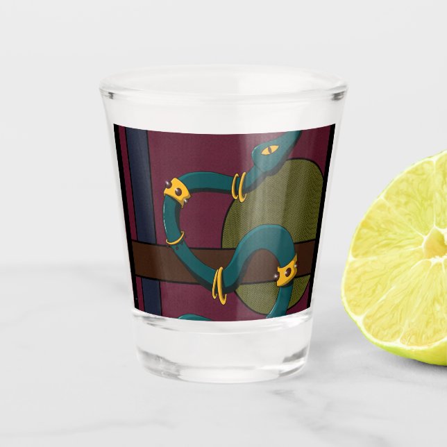 Verre A Shot Sticker Carré Snake (Devant)