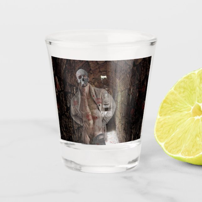 Verre A Shot Stylo à fantôme musclé de Slippery Joe (Devant)