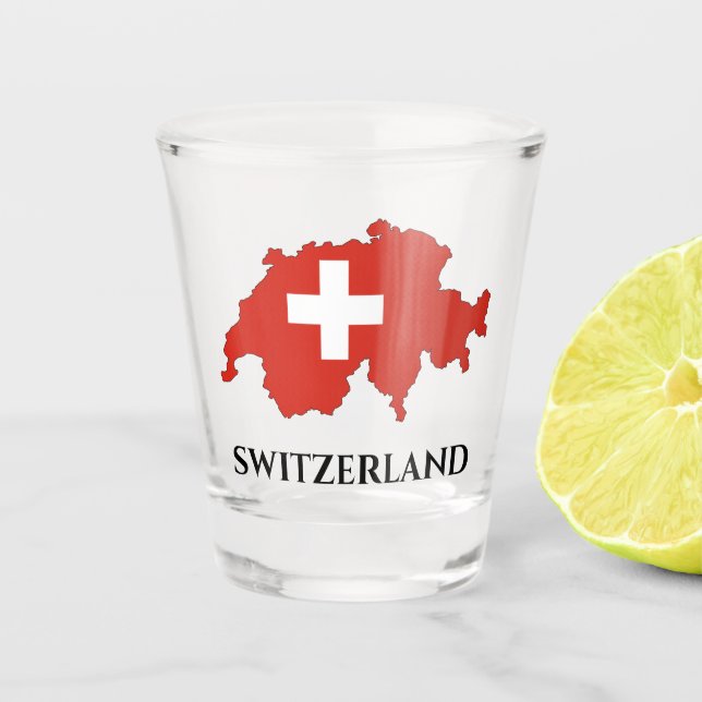Verre A Shot Suisse - Carte du Drapeau suisse (Devant)