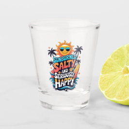 Verre A Shot Sunburned Salty and Happy – Retro Beach Vibes