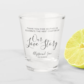 Verre A Shot Sweet Our Love Story Wedding FAVOR Bomboniere