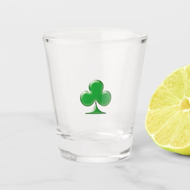 Verre A Shot Symbole de trèfle vert irlandais Saint Patrick (Devant)