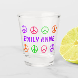 Verre A Shot Symboles de Paix à Points Rétro Personnalisés