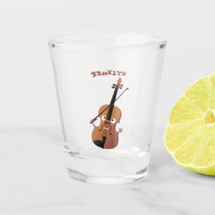 Verre A Shot Sympa drôle violon personnage de dessin animé