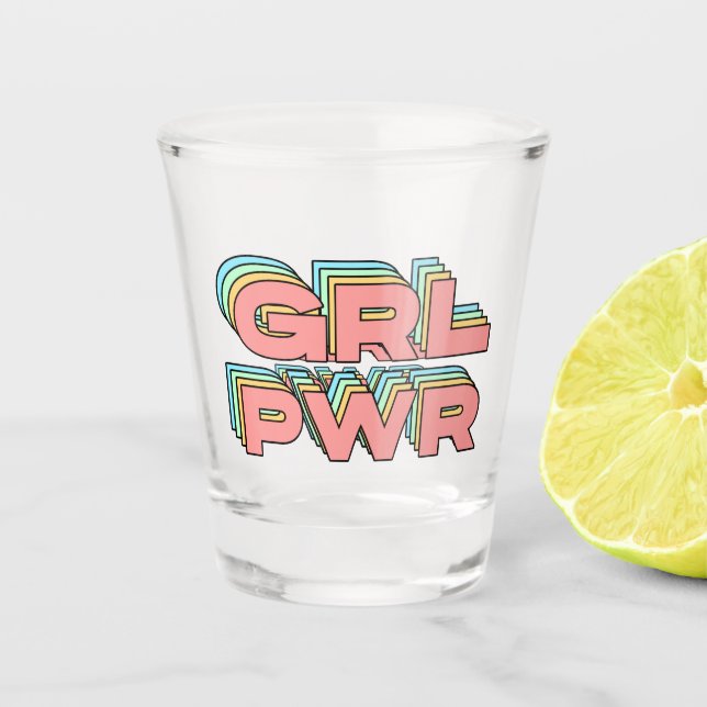 Verre A Shot T-shirt POUVOIR FILLE (Devant)