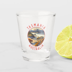 Verre A Shot Tasmanie Australie Cercle retro désorganisé