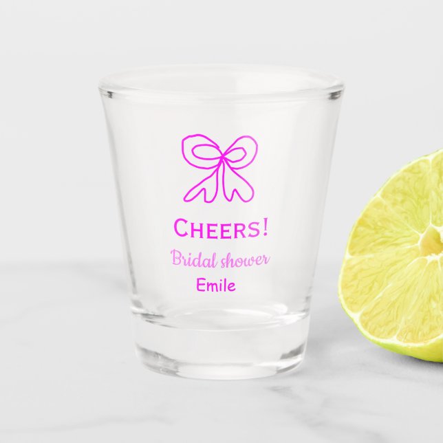 Verre A Shot Tasse violet rose mariage nom  (Devant)